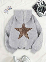 Women’s Oversized Hoodie with Star Back Design | Casual Ladies Sweatshirt