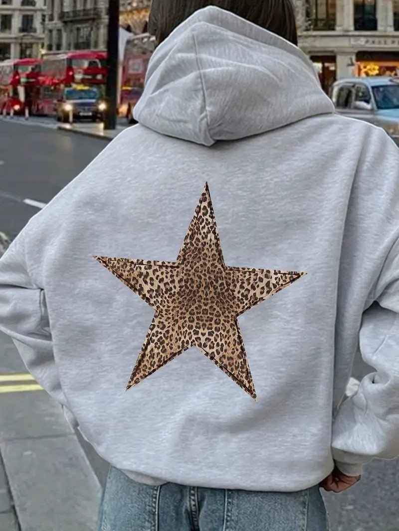 Women’s Oversized Hoodie with Star Back Design | Casual Ladies Sweatshirt