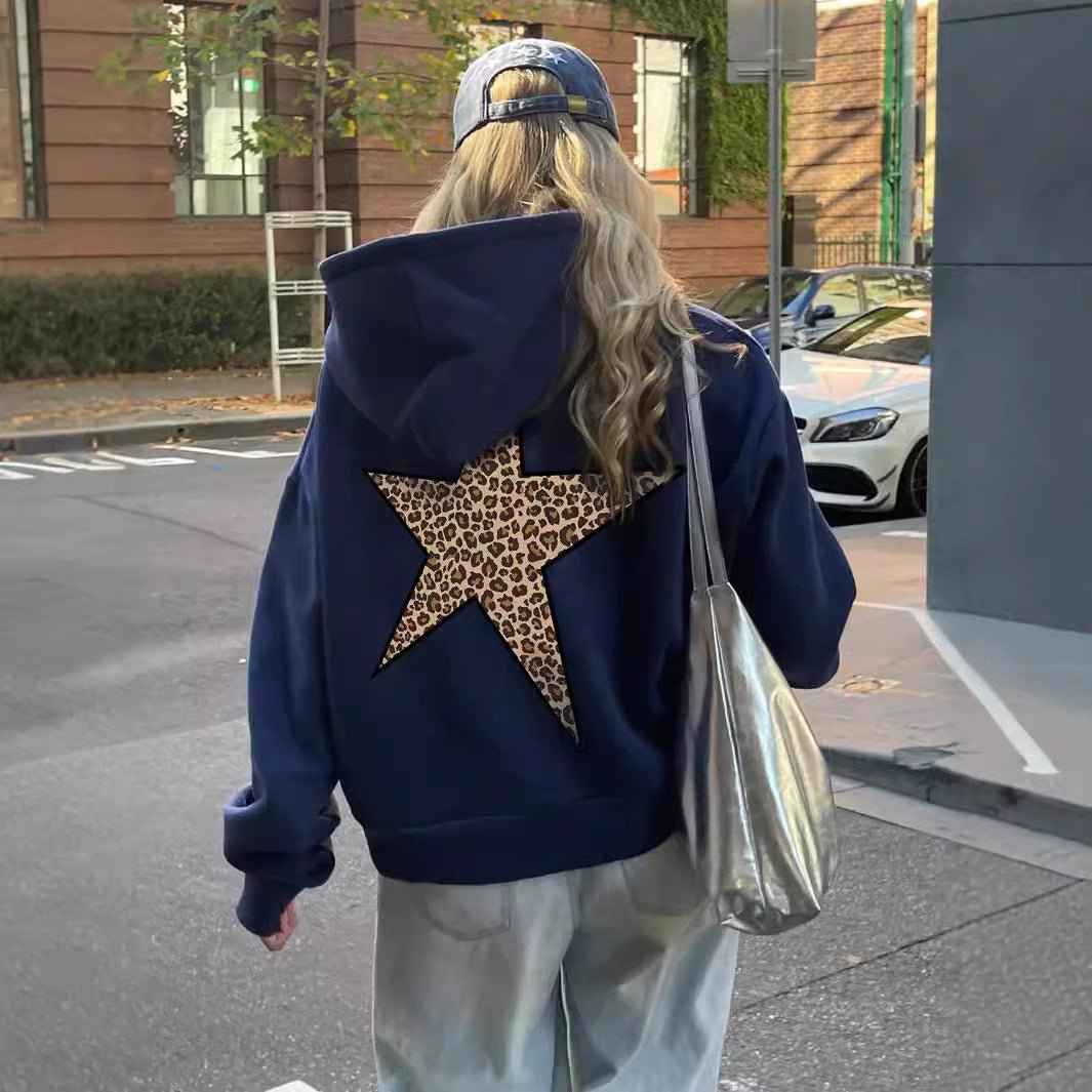 Women’s Oversized Hoodie with Star Back Design | Casual Ladies Sweatshirt