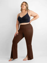 Wholesale High-waisted Abdominal Control Front Slit Flare Legging