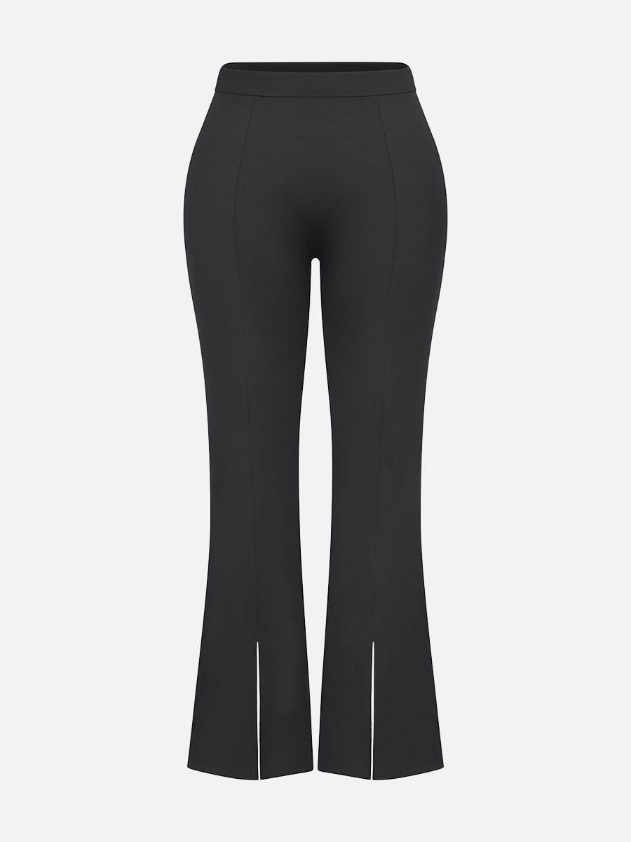 Wholesale High-waisted Abdominal Control Front Slit Flare Legging