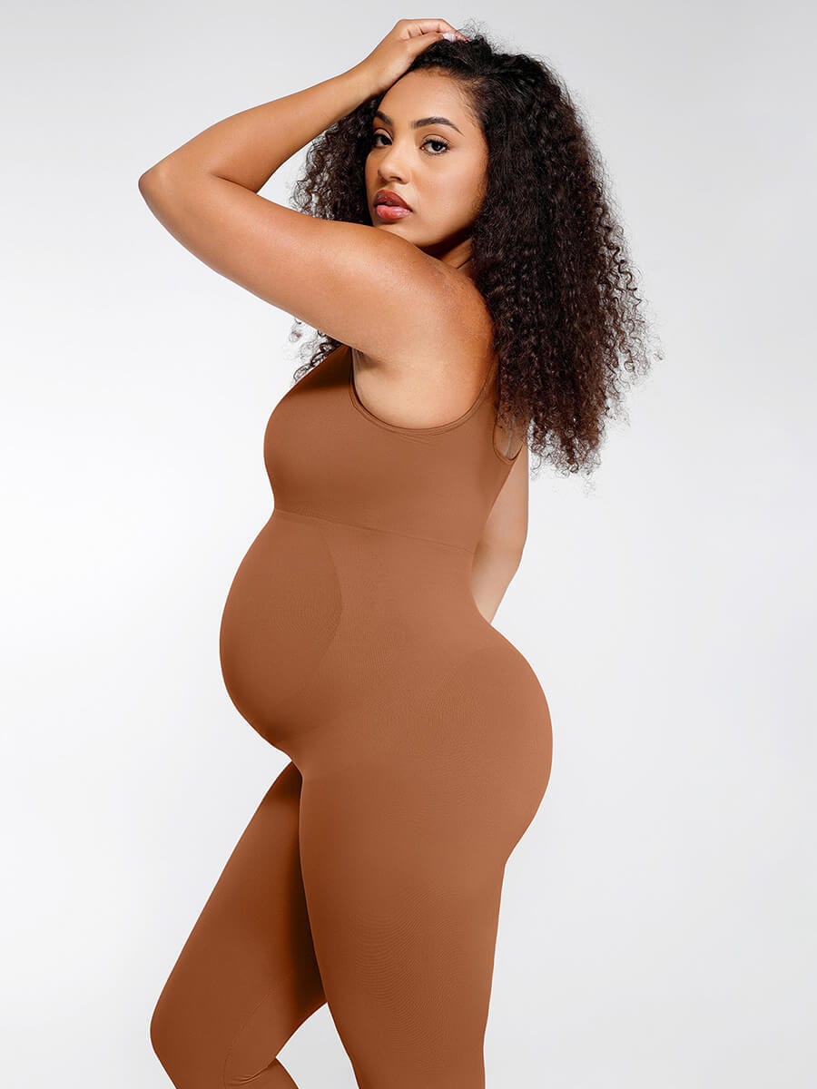 Wholesale Seamless Eco-friendly🌿 Back Lifting Abdominal Supports Maternity Catsuit Jumpsuit