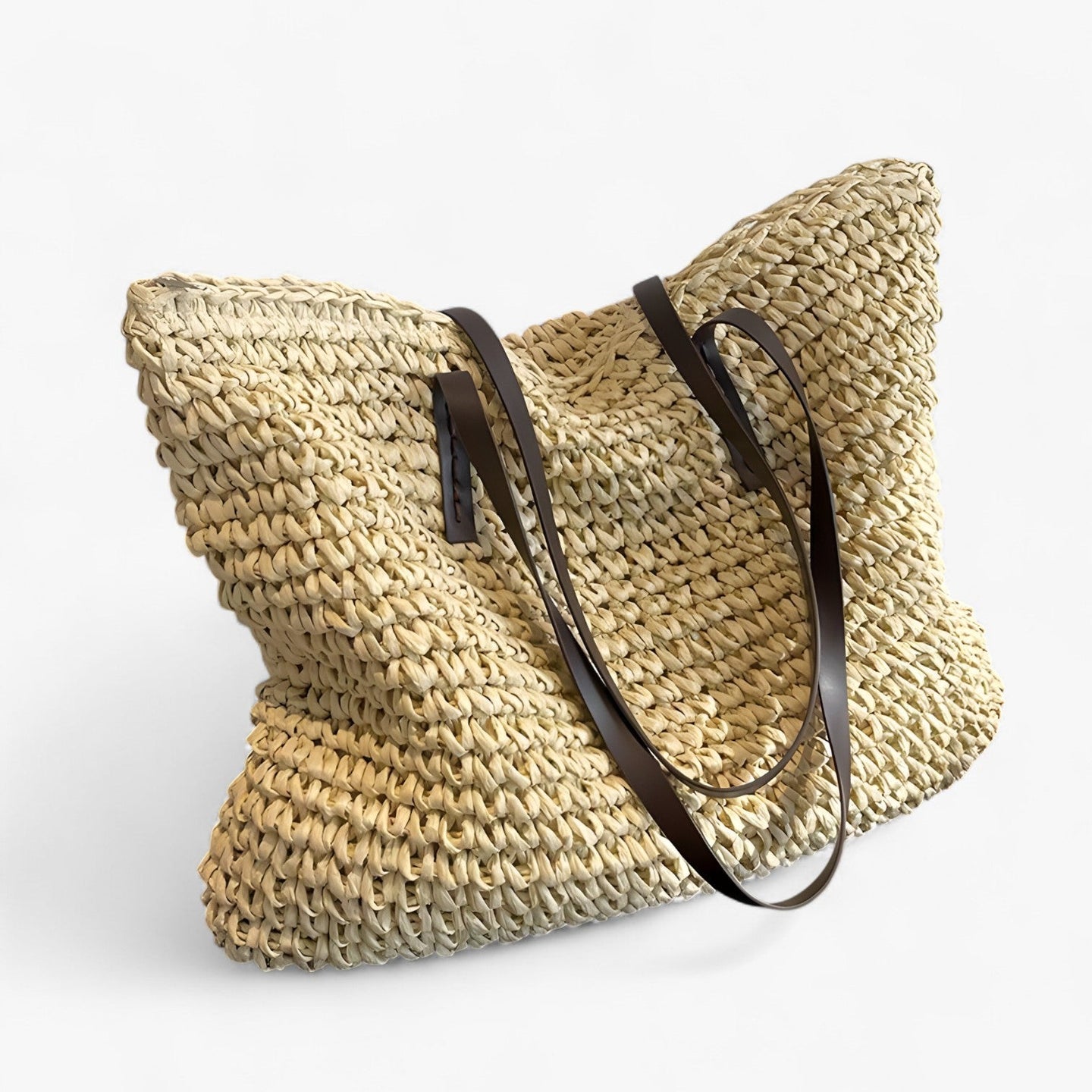 Boho Straw Beach Bag | Handcrafted Design | Summer Shoulder Tote
