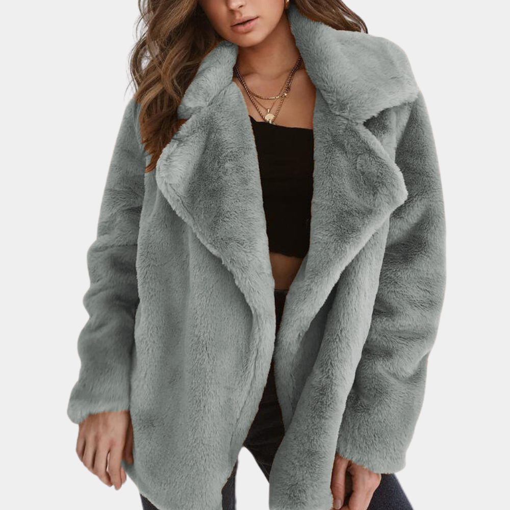 Women’s Winter Coat with Lapel Collar | Elegant Long Overcoat for Cold Days