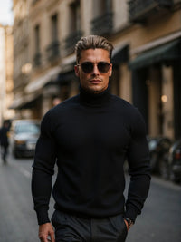 Men’s Turtleneck Sweater in Classic Roll Neck Style | Versatile Winter Knitwear