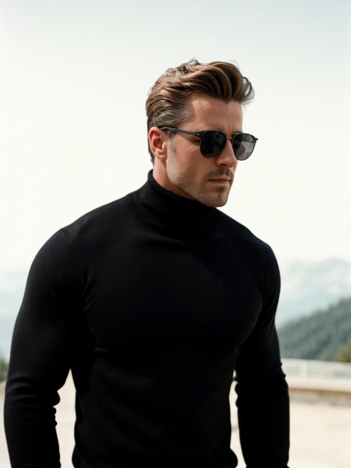 Men’s Turtleneck Sweater in Classic Roll Neck Style | Versatile Winter Knitwear