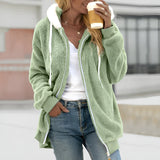 Women’s Zip Up Hoodie in Oversized Sherpa Style | Casual Fleece Sweatshirt