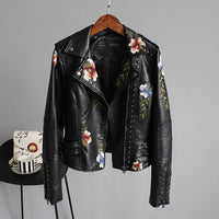 Women’s Leather Jacket | Black Faux Leather Zip Up Stylish Winter Coat