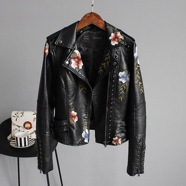 Women’s Leather Jacket | Black Faux Leather Zip Up Stylish Winter Coat