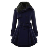 Women’s Gothic Black Coat in Long Winter Style | Elegant Ladies Overcoat