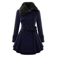 Women’s Gothic Black Coat in Long Winter Style | Elegant Ladies Overcoat