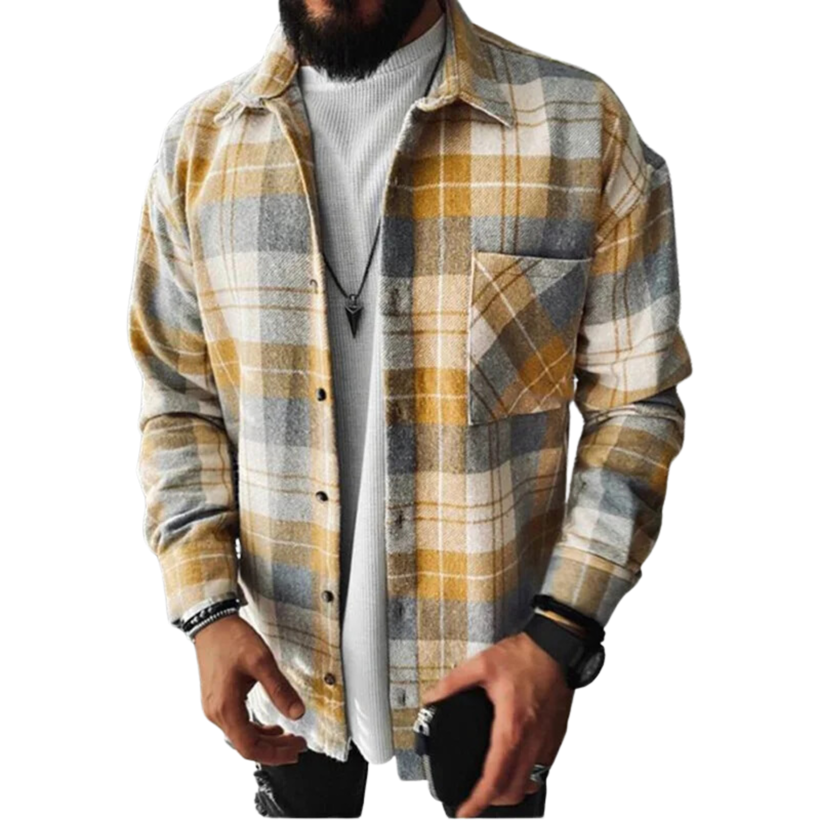 Men’s Quilted Flannel Jacket in Padded Fit | Warm Casual Winter Coat for All Seasons
