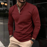 Men’s Long Sleeve Polo Shirt | Half-Button Placket | Smart Casual Style | Lightweight Layer