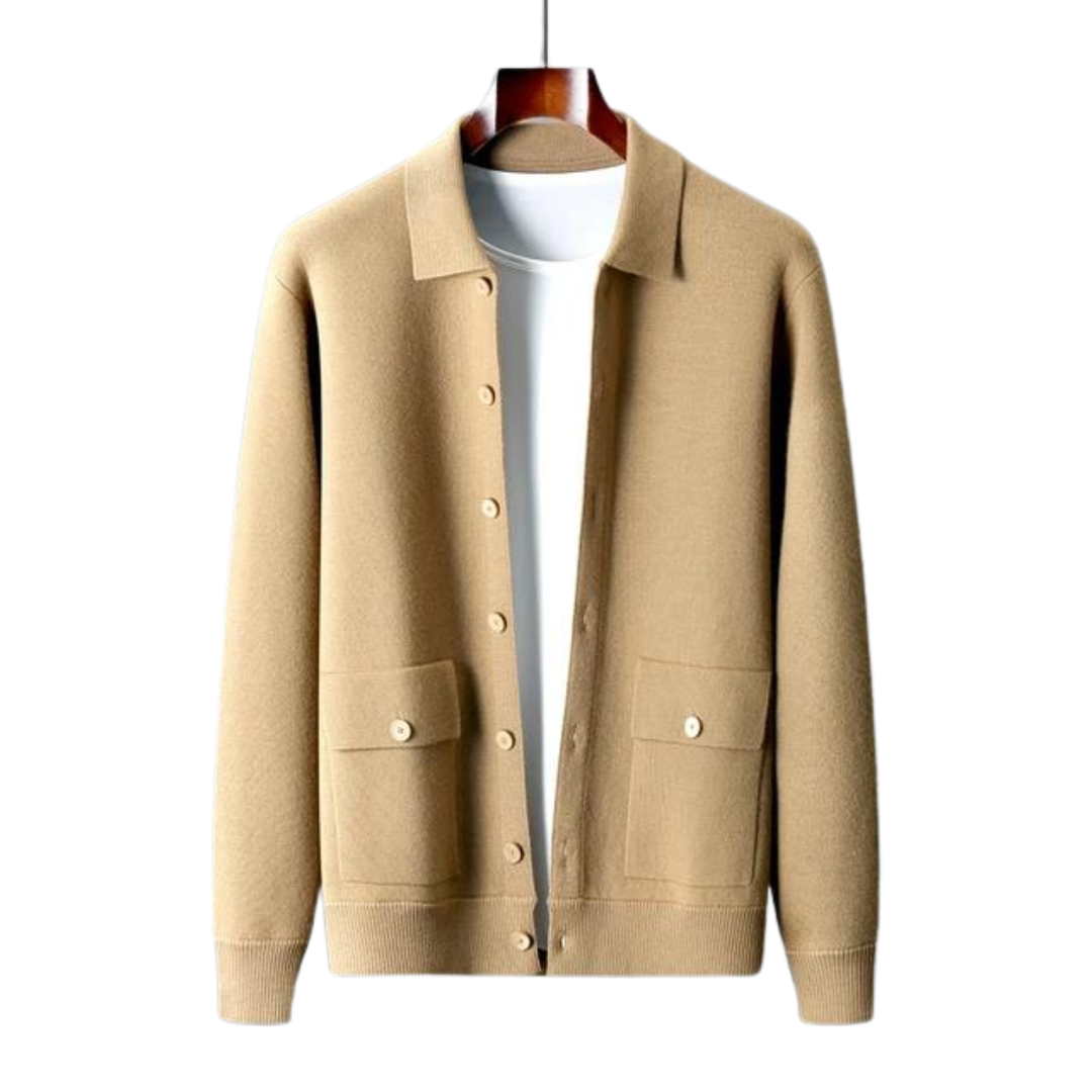 Men’s Button-Up Knit Cardigan | Smart Casual Layer | Soft Touch Knitwear | Autumn Essentials
