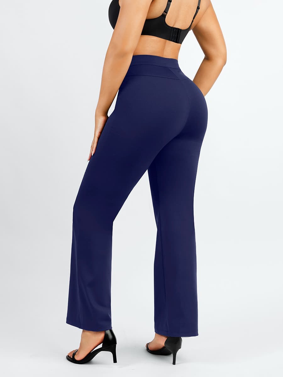 Wholesale Waist Trimming Straight-leg Pants with Built-in Shaping Shorts