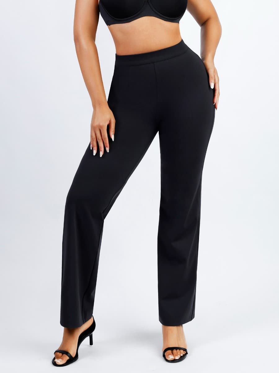 Wholesale Waist Trimming Straight-leg Pants with Built-in Shaping Shorts