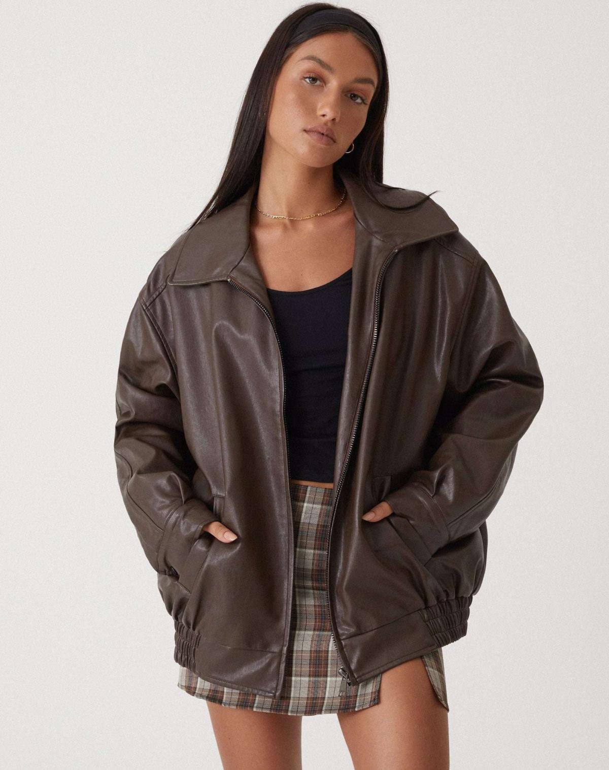 Women’s Leather Jacket | Oversized Fit | Lightweight Layer