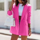 Women’s Long Blazer in Tailored Double Button Style | Elegant Formal Jacket