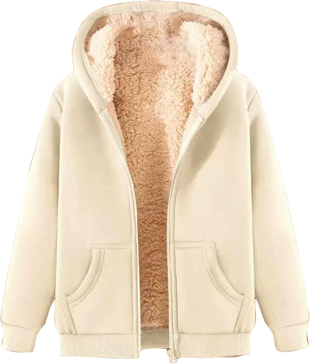Women’s Fleece Jacket with Zip Up Hoodie | Warm Casual Winter Coat