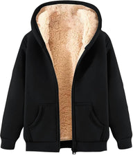 Women’s Fleece Jacket with Zip Up Hoodie | Warm Casual Winter Coat
