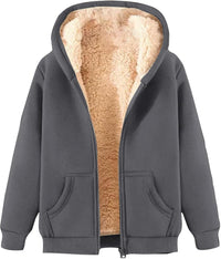 Women’s Fleece Hoodie in Relaxed Zip-Up Style | Warm Casual Sweatshirt