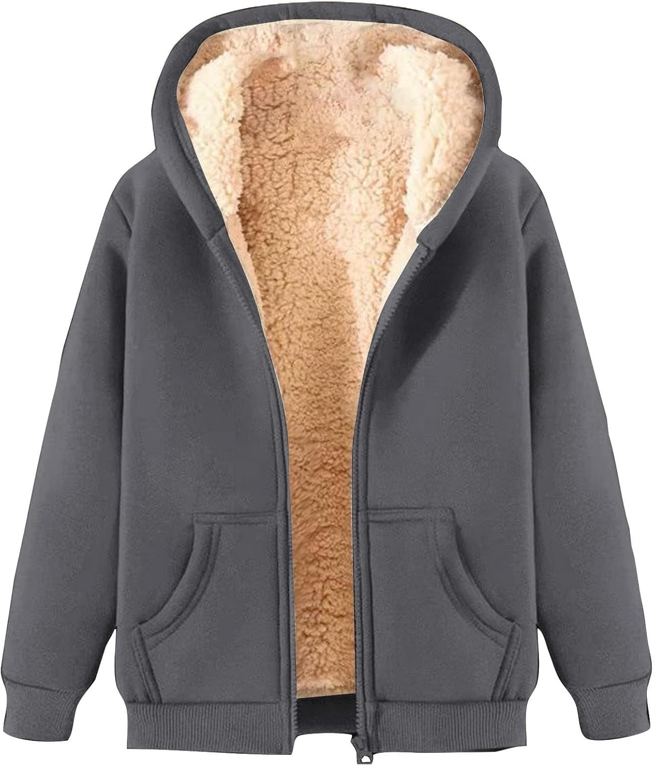 Women’s Fleece Jacket with Zip Up Hoodie | Warm Casual Winter Coat