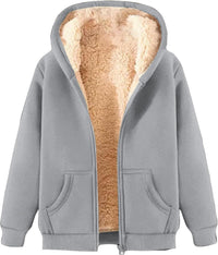 Women’s Fleece Hoodie in Relaxed Zip-Up Style | Warm Casual Sweatshirt
