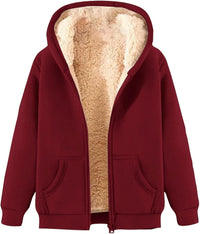 Women’s Fleece Hoodie in Relaxed Zip-Up Style | Warm Casual Sweatshirt