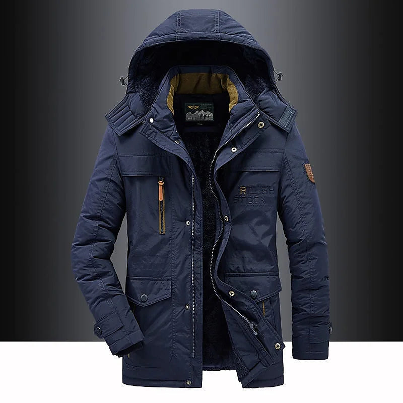 Men’s Winter Jacket | Hooded Windproof Coat | Warm Padded Outerwear | Versatile Outdoor Layer